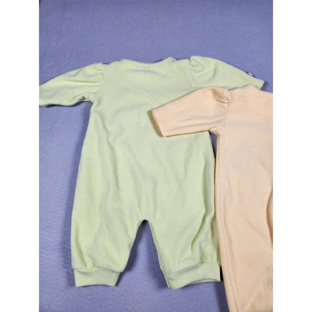Carters Baby Girls Fleece Romper Set 2 Pack Butterfly Flower Pastel 3M 3 Months